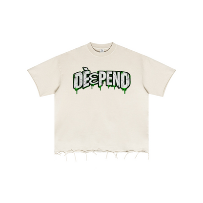310GSM Unisex Washed 100% Cotton T-Shirt Vintage Beige