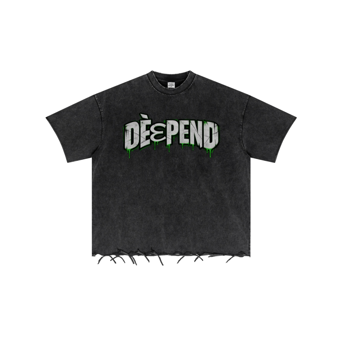 310GSM Unisex Washed 100% Cotton T-Shirt Vintage Black