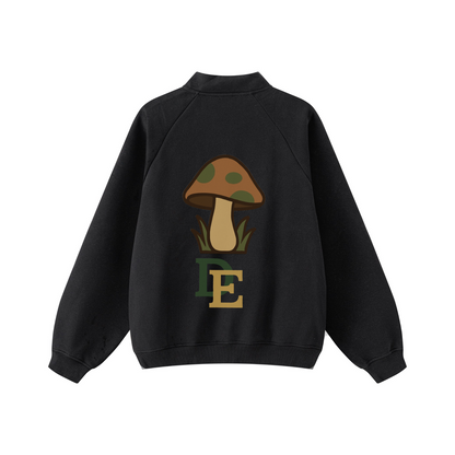 420GSM Minimalist Drop-Shoulder Zip Sweatshirt Black