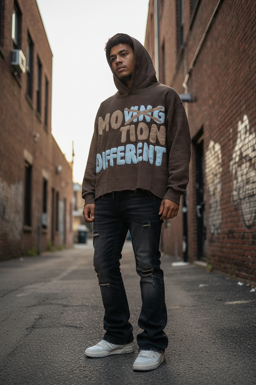 Model - Dark Brown Motion Different Hoodie