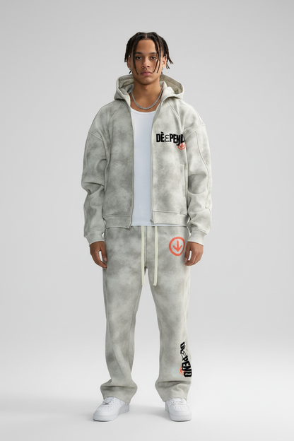 Model in DèɛpEŋD matching tracksuit set with AF1s