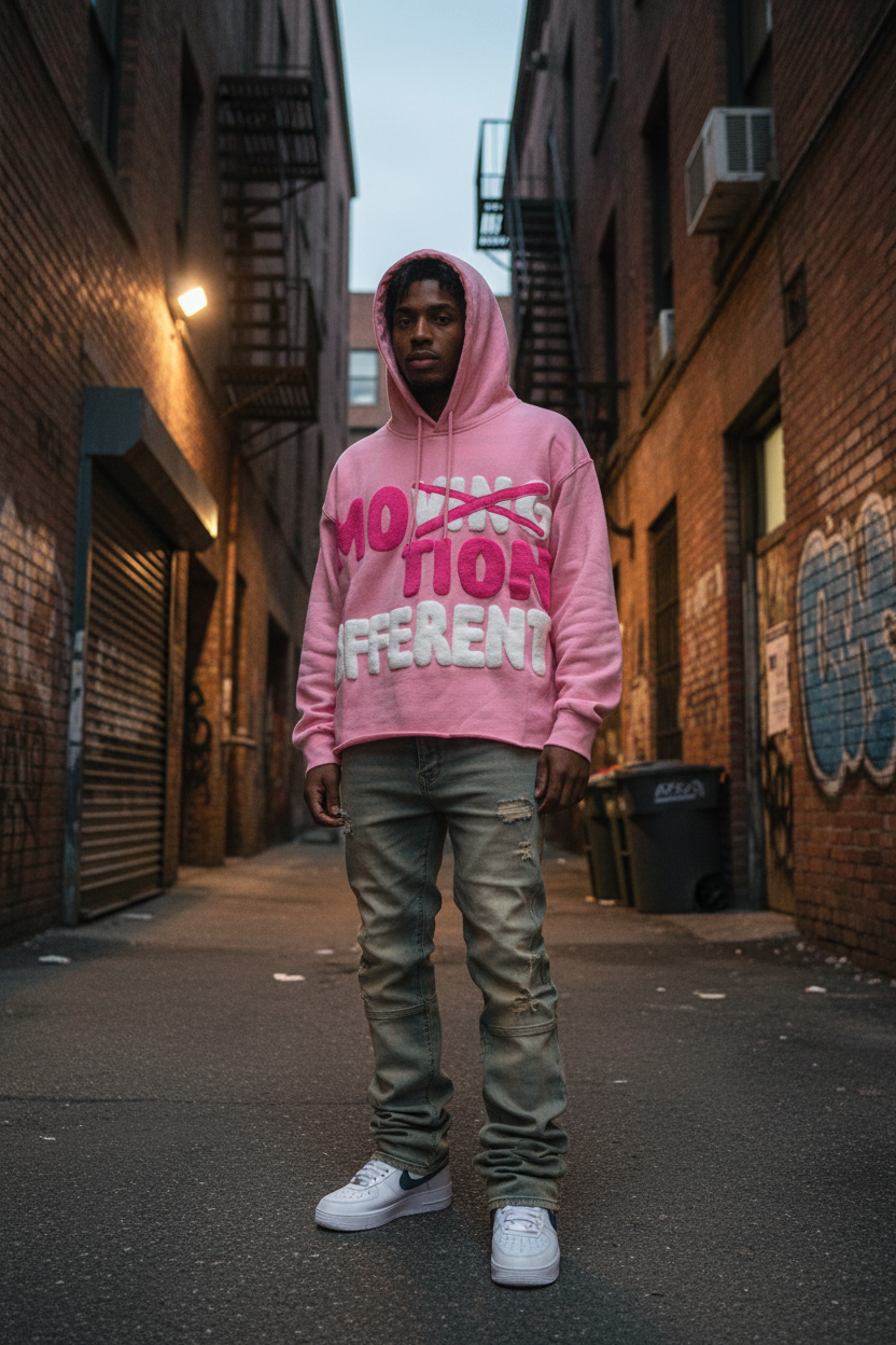 Model - Pink Motion Different Hoodie