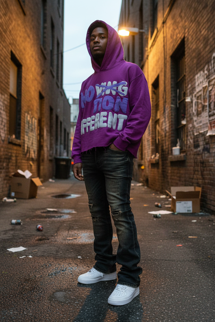 Model - Purple Motion Different Hoodie