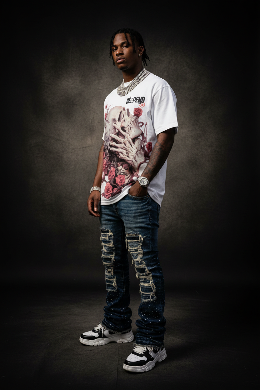 Model wearing T-Shirt