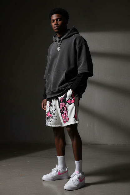 Model with Pink AF1s - DèɛpEŋD Luxe Shorts