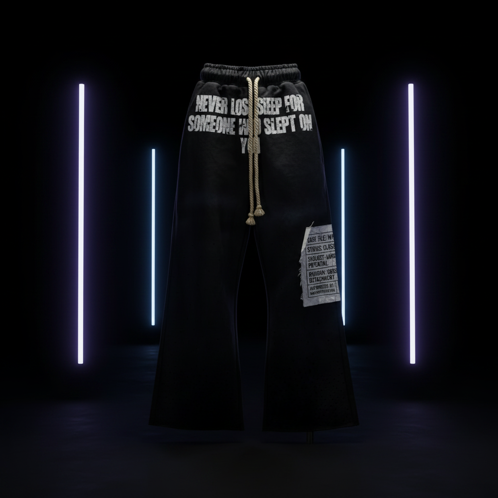 Never Lose Sleep Pants – Black Studio Luxury Mockup