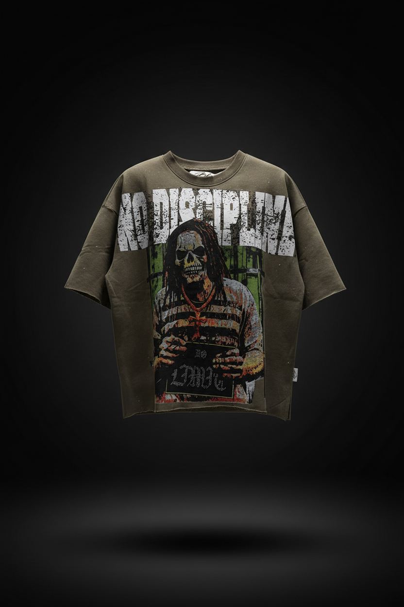 No Discipline Cropped Tee – 3D Ghost Mockup
