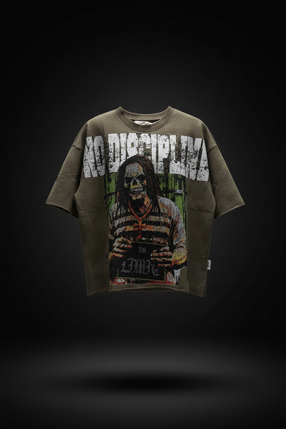No Discipline Cropped Tee – 3D Ghost Mockup