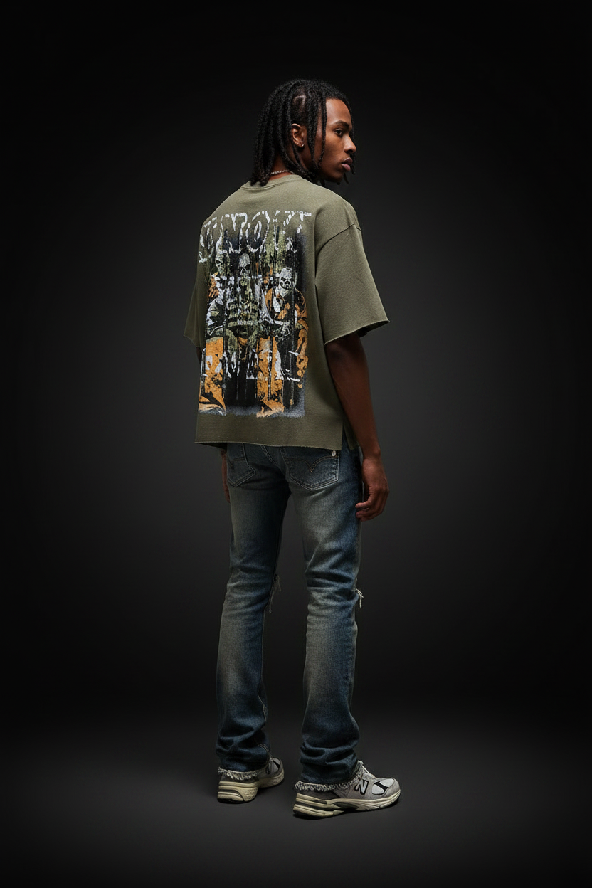 No Discipline Cropped Tee – Model Back Dreads
