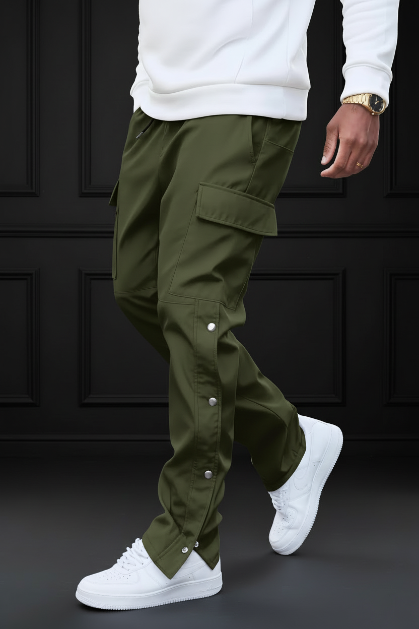Olive Green Cargo Pants - Dark Luxury Studio Mockup