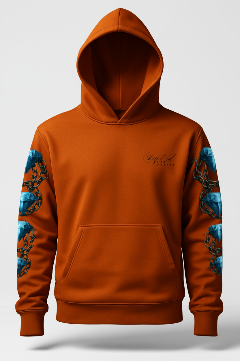Pressure Builds Diamonds Hoodie — 3D Front Mockup