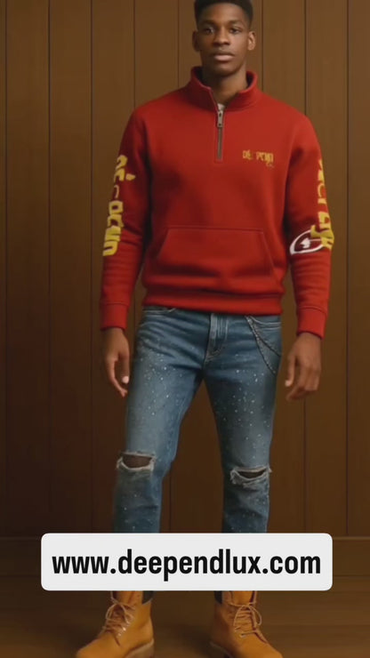 DèɛpEŋD Classic Bold Quarter Zip Sweatshirt