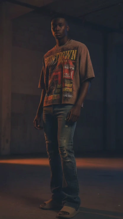 First Row Countdown Cropped Tee - Caffe