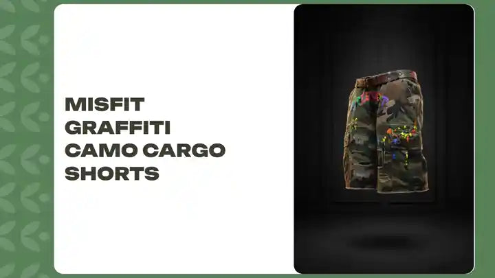 Misfit Graffiti Camo Cargo Shorts by@Outfy