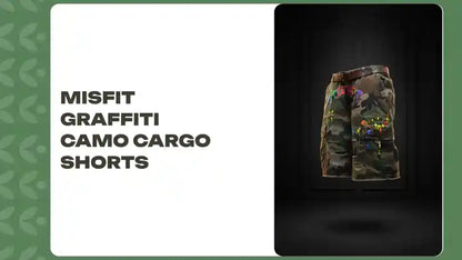 Misfit Graffiti Camo Cargo Shorts by@Outfy
