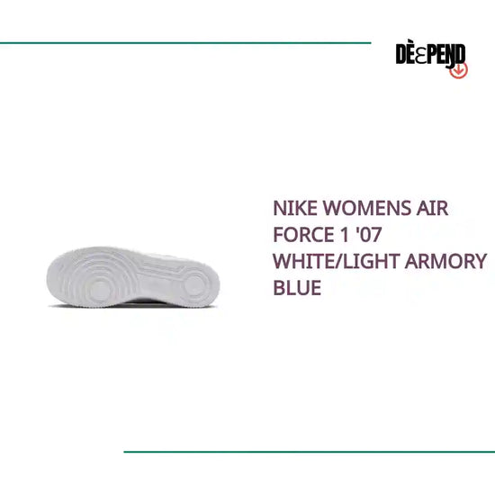 Nike Womens Air Force 1 '07 White/Light Armory Blue by@Outfy
