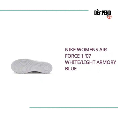 Nike Womens Air Force 1 '07 White/Light Armory Blue by@Outfy