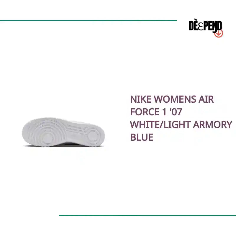 Nike Womens Air Force 1 '07 White/Light Armory Blue by@Outfy