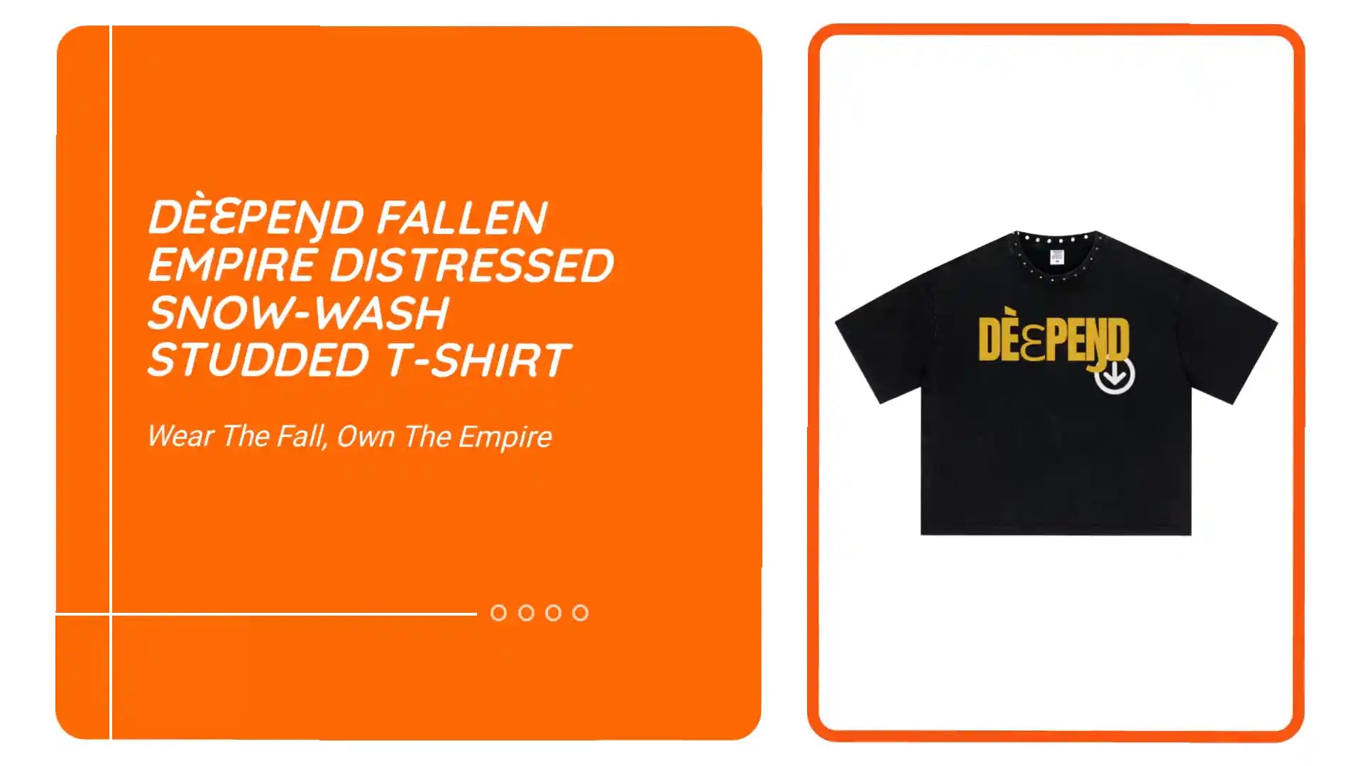 D&egrave;ɛpEŋD Fallen Empire Distressed Snow-Wash Studded T-shirt by@Outfy
