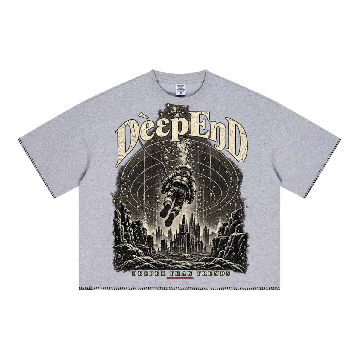 240GSM Unisex Boxy-Fit Loose-Fit T-shirt Heathered gray