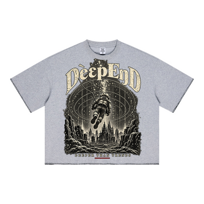 240GSM Unisex Boxy-Fit Loose-Fit T-shirt Heathered gray