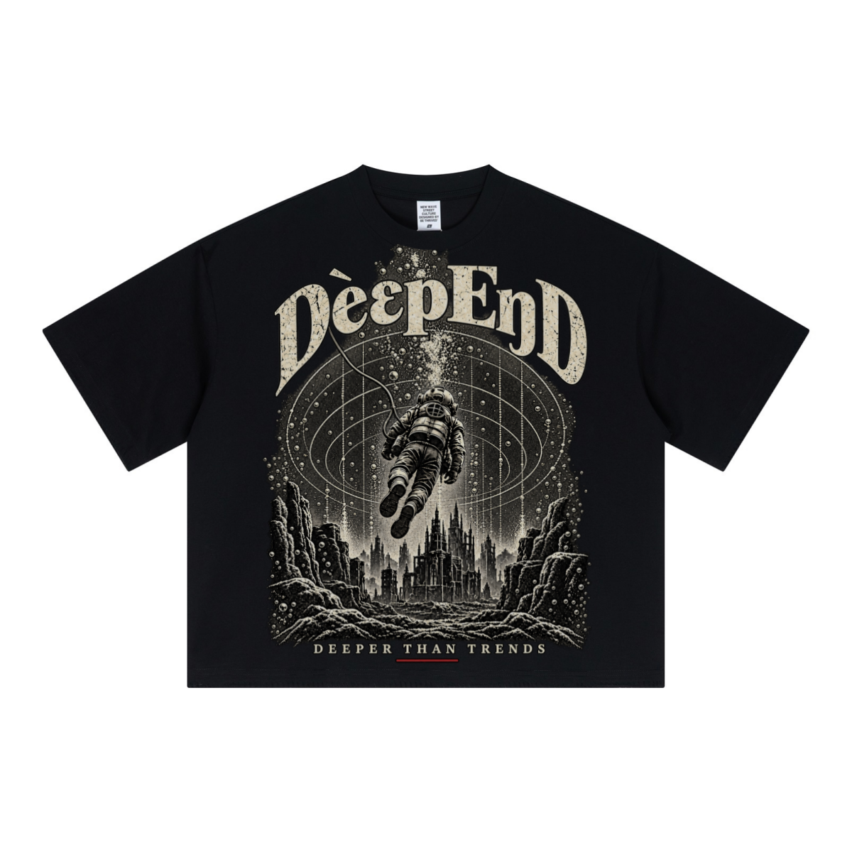 240GSM Unisex Boxy-Fit Loose-Fit T-shirt Black