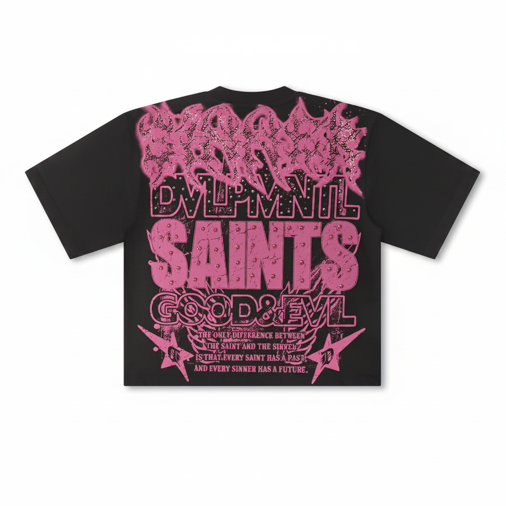 Rebel Denim Saints Tee – 3D Ghost Mockup Back