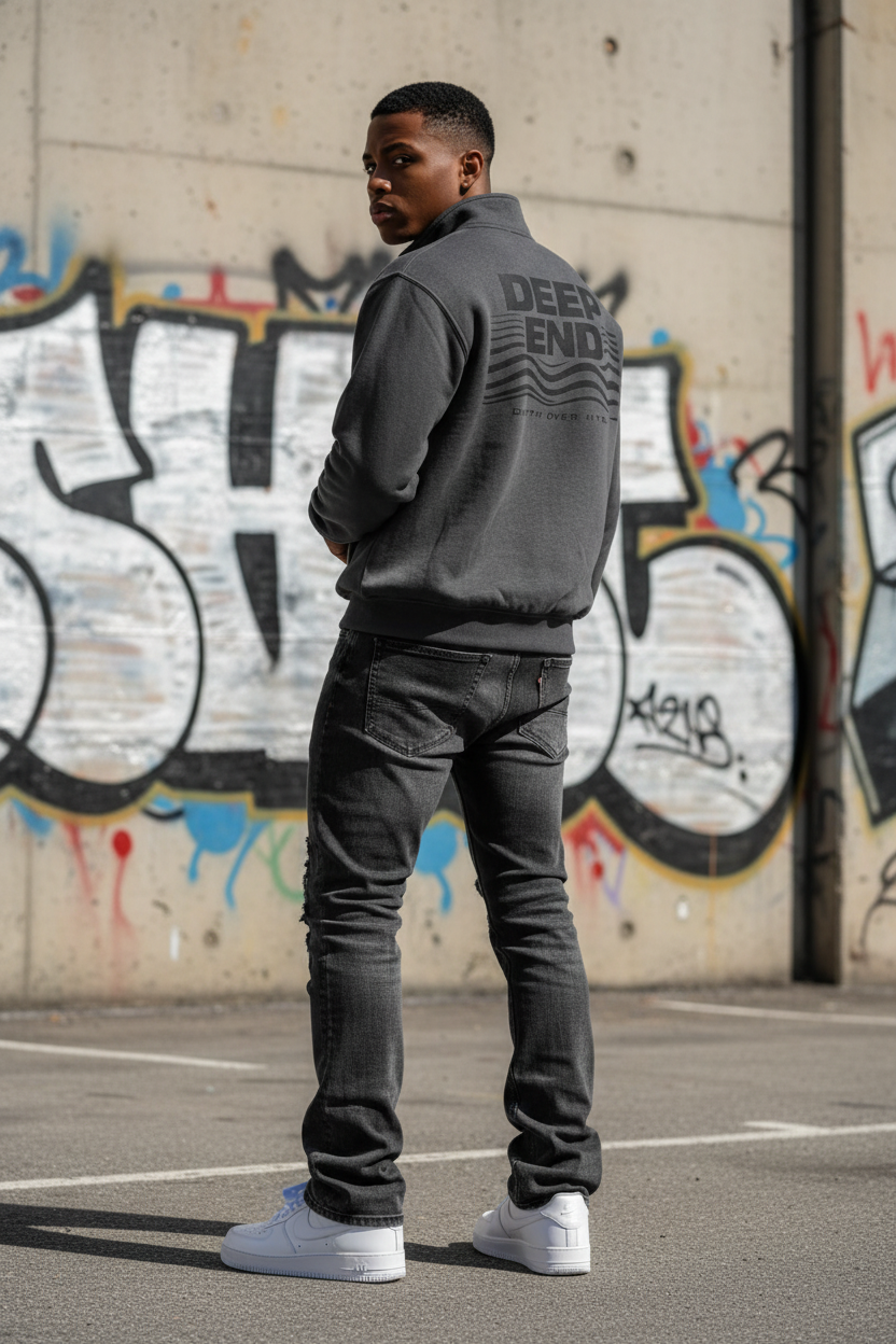 Reflex Quarter-Zip Grey - Back Retry