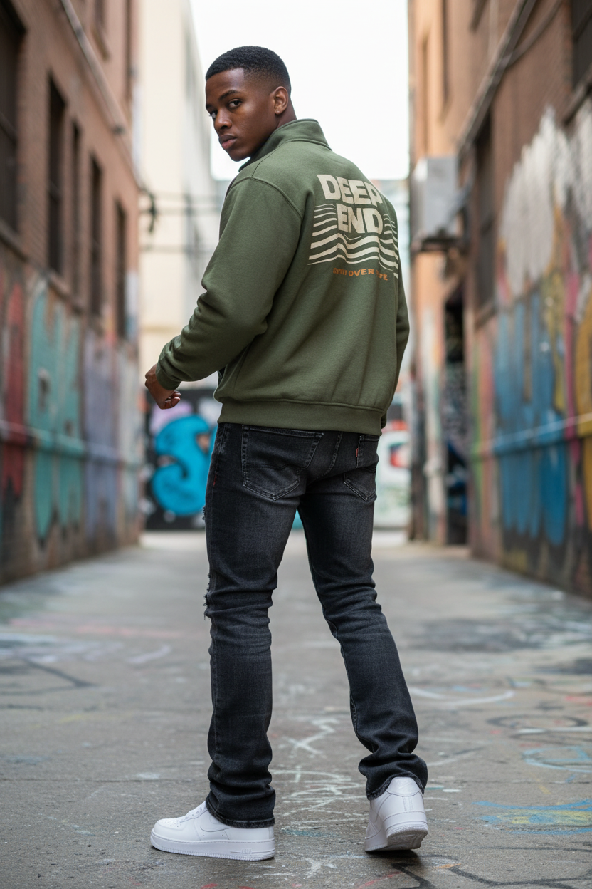 Reflex Quarter-Zip Olive - Back