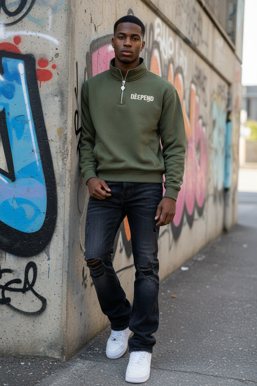 Reflex Quarter-Zip Olive - Front