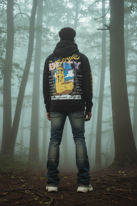 Reserve Mystery School Hoodie – Back View Model
