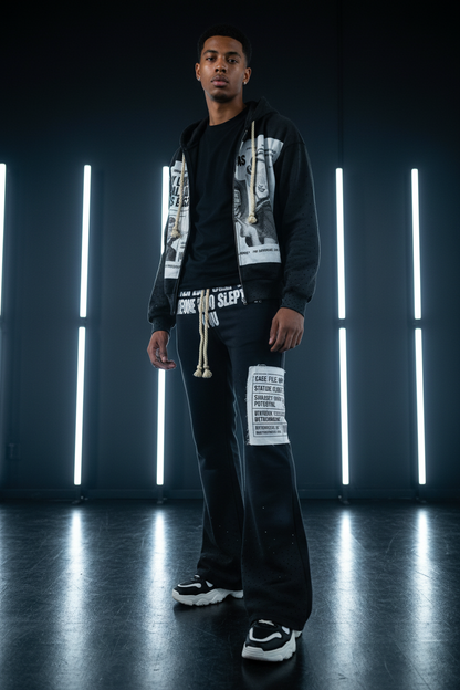 Retro Patchwork Jogger Set – Model Shot
