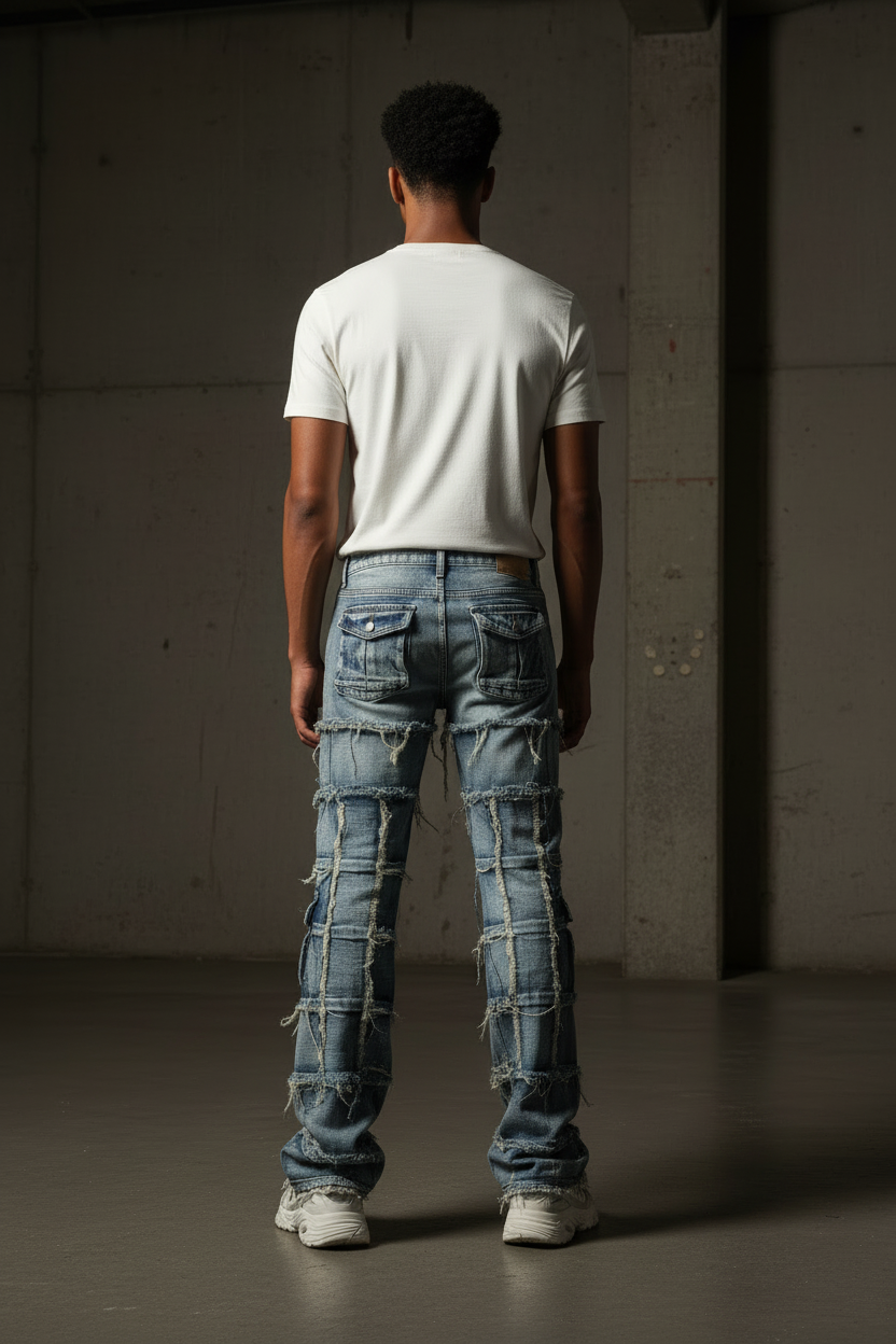 Ripped Flare Jeans – Back