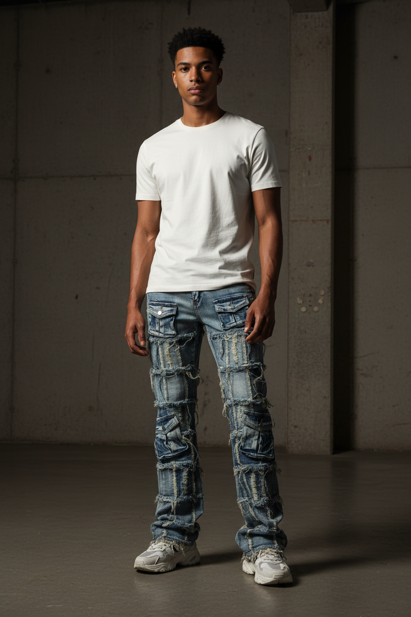 Ripped Flare Jeans – Front