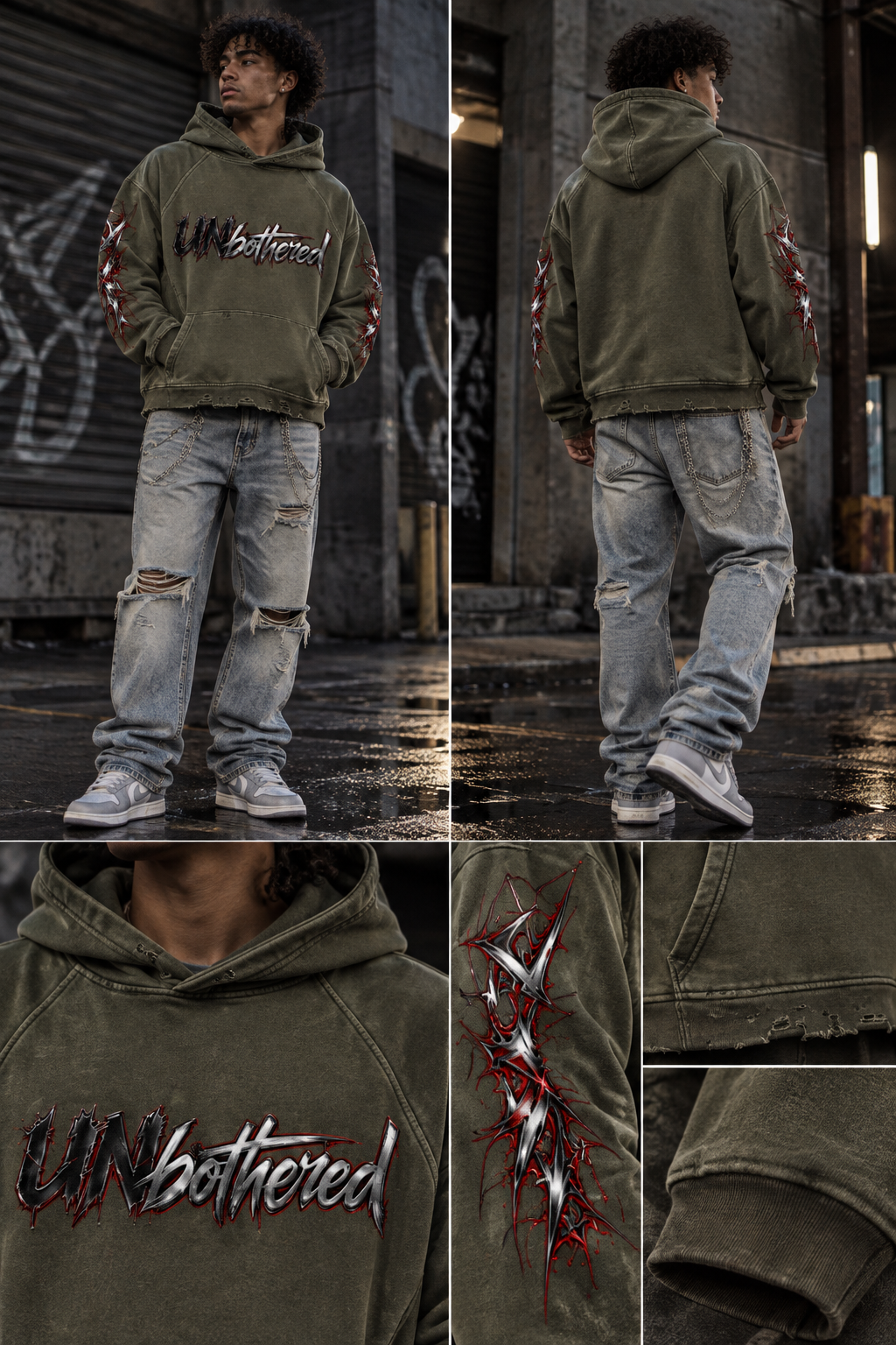 DèɛpEŋD Unbothered Vintage Washed Hoodie