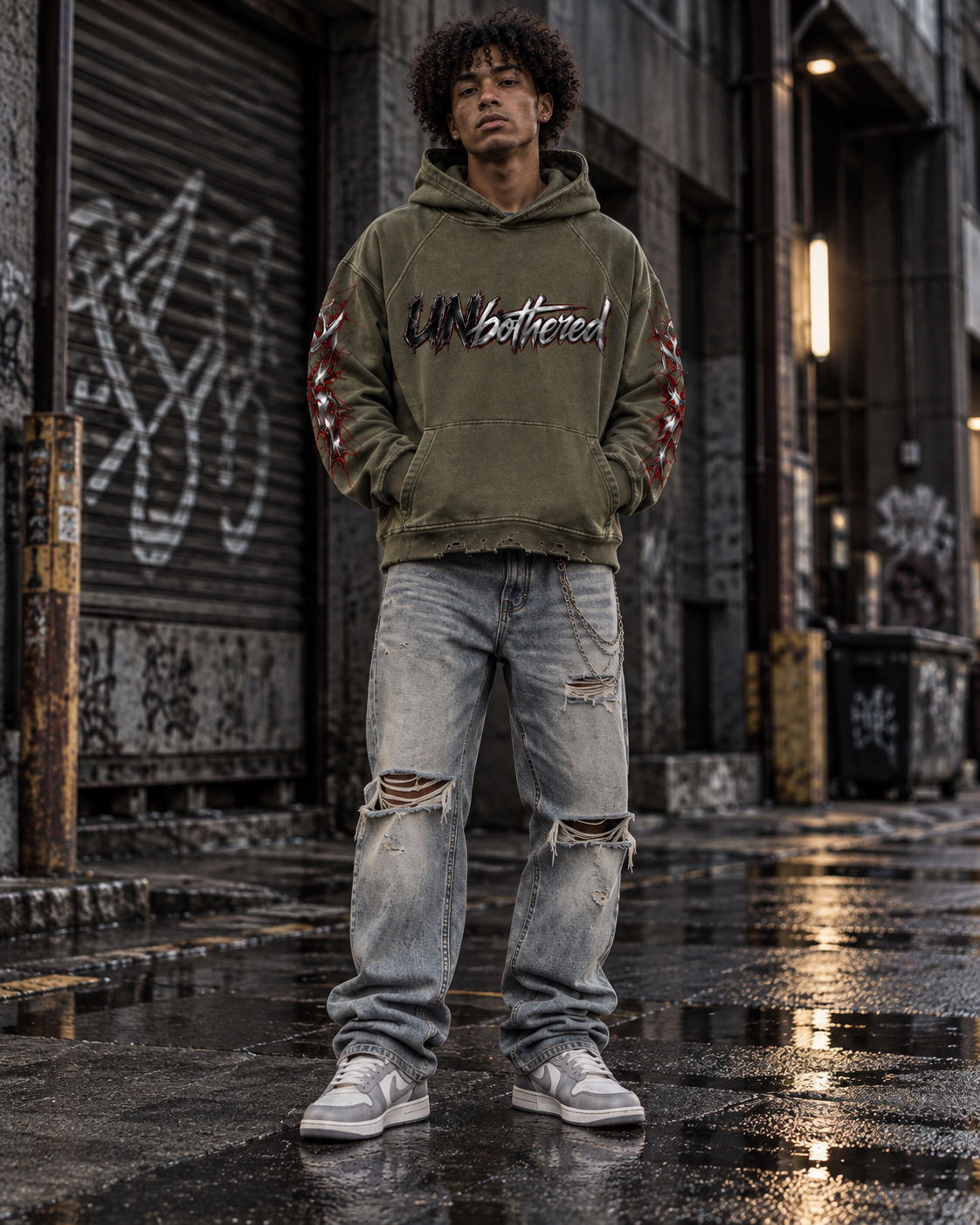 DèɛpEŋD Unbothered Vintage Washed Hoodie