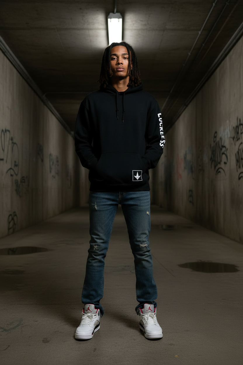 Rough Hands Hoodie - Front Model Tunnel