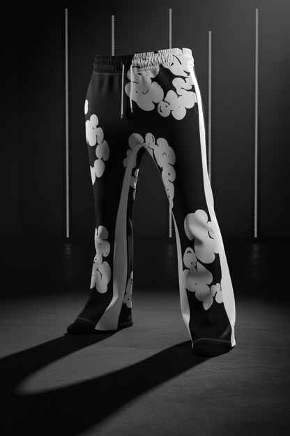 Street Style Corsage Print Joggers – Ghost Mockup