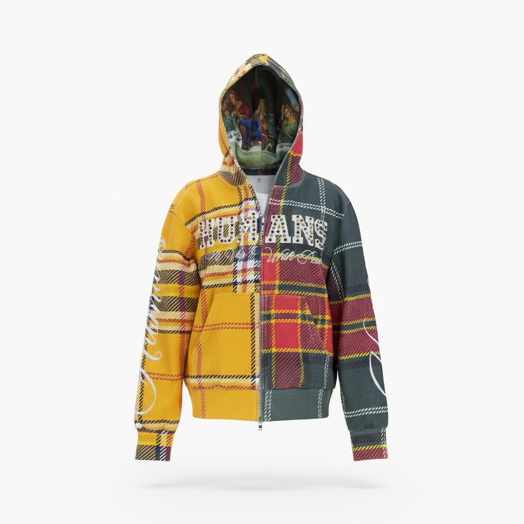 The Last Supper Contrasting Plaid Jacket — 3D Mockup