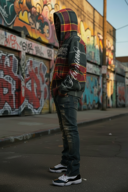 The Last Supper Contrasting Plaid Jacket — Side Profile Street Shot Retry