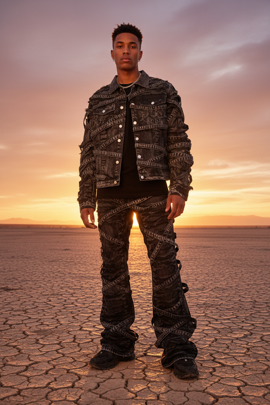 VENIM Jacket x ONYX Flared Jeans – Desert