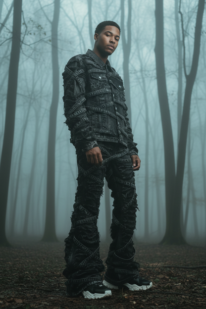 VENIM Jacket x ONYX Flared Jeans – Forest Fog