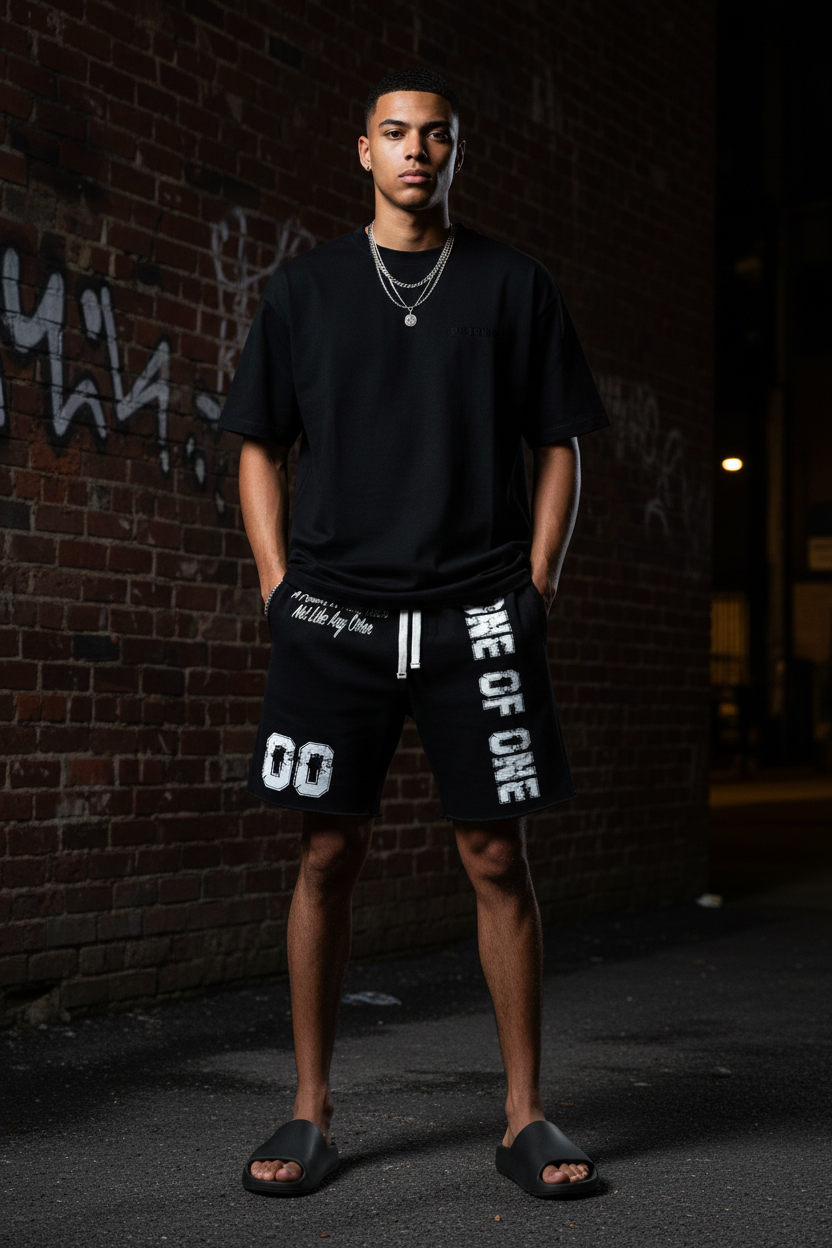 Young Male Model Facing Forward - Luxe Retro Shorts